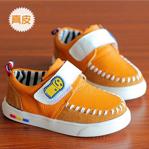 Chaussures enfants en cuir ronde coutures pour printemps - semelle plastique Ref 1013151