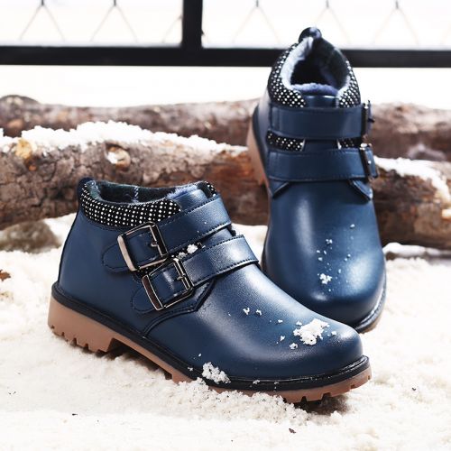 Chaussures enfants en cuir synthétique ronde pour hiver - semelle caoutchouc naturel Ref 1013227