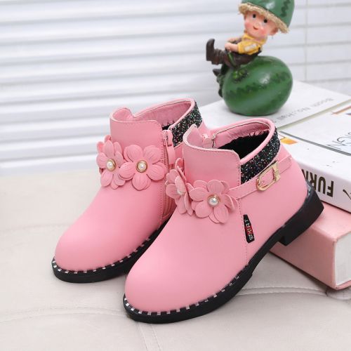 Chaussures enfants en similicuir ronde pour hiver - semelle caoutchouc naturel Ref 1013522