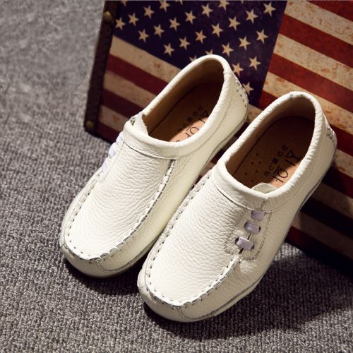 Chaussures enfants en cuir ronde pour printemps - semelle TPR Ref 1013533
