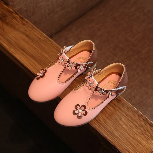 Chaussures enfants en cuir de vache fendu ronde pour printemps - semelle Ref 1013581