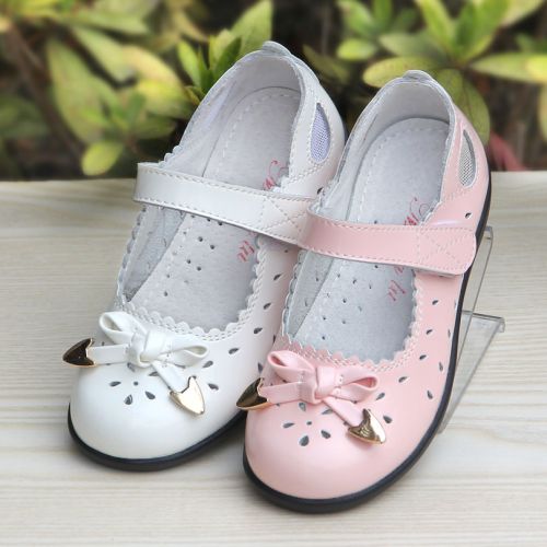 Chaussures enfants en cuir de vache fendu ronde pour printemps - semelle caoutchouc Wear Ref 1013720