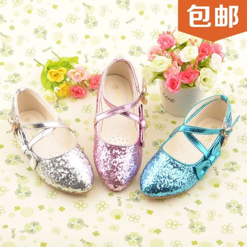 Chaussures enfants ronde paillette pour printemps - semelle caoutchouc Ref 1013795