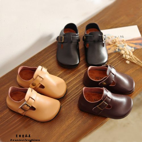Chaussures enfants en peau de mouton tête plate pour printemps - semelle liège Ref 1013888