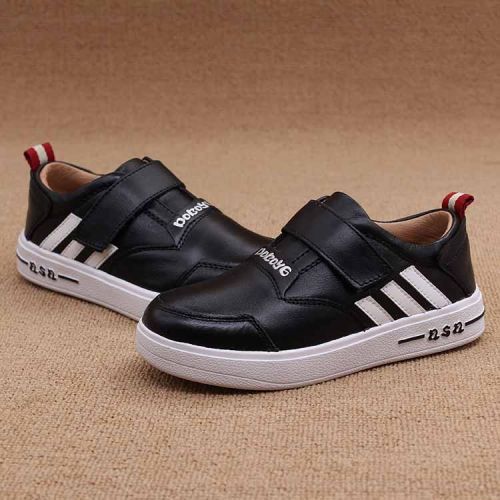 Chaussures enfants en cuir ronde coutures pour printemps - semelle caoutchouc antidérapant Ref 1013953