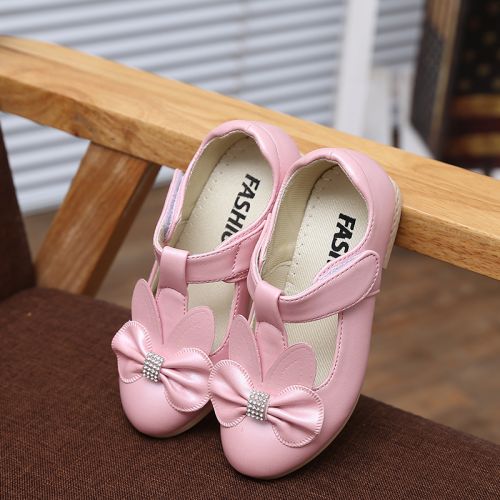 Chaussures enfants en PU ronde coutures cuir pour printemps - semelle caoutchouc antidérapant Ref 1014019