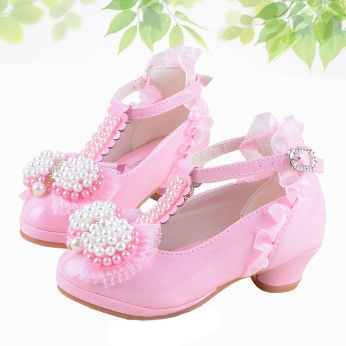 Chaussures enfants en PU ronde avec perles pour printemps - Ref 1014198
