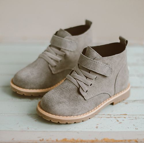 Chaussures enfants en de vache, Nubuck, ronde pour Toute saison - semelle fond composite Ref 1014334