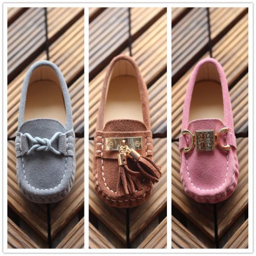 Chaussures enfants en de vache, Nubuck, pour printemps - Ref 1014548