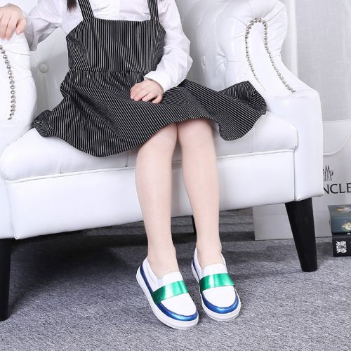 Chaussures enfants en cuir ronde coutures pour printemps - semelle caoutchouc naturel Ref 1014634