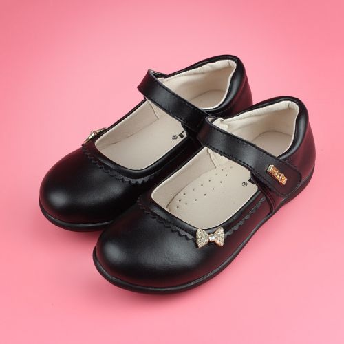 Chaussures enfants en cuir WARRIOR ronde avec perles pour printemps - semelle caoutchouc Ref 1014636