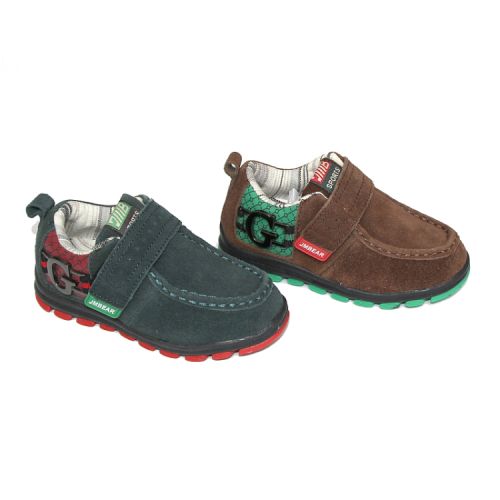 Chaussures enfants en de vache, Nubuck, JMBEAR ronde coutures cuir pour printemps - semelle caoutchouc Ref 1014733