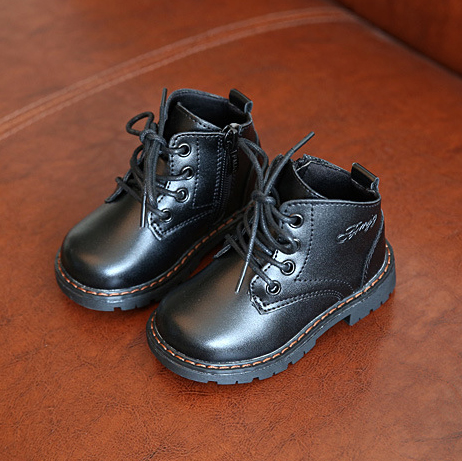Chaussures enfants en PU ronde coutures cuir pour printemps - semelle caoutchouc Wear Ref 1014878