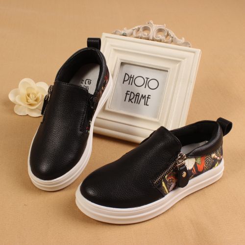 Chaussures enfants ronde coutures cuir pour printemps - semelle caoutchouc Wear Ref 1014905