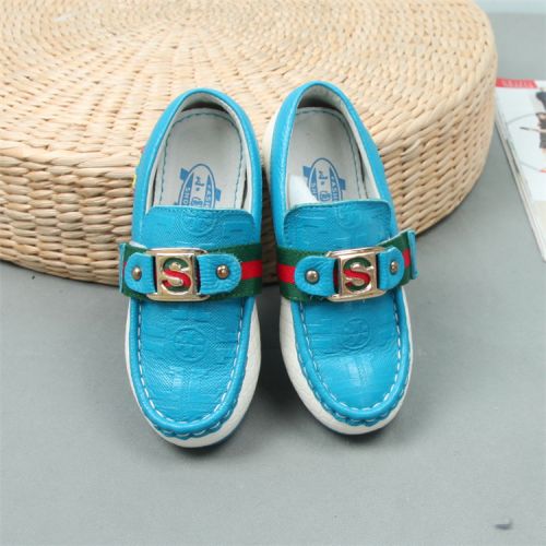 Chaussures enfants en cuir de vache fendu AKEXIYA ronde métal pour printemps - semelle caoutchouc Ref 1014948