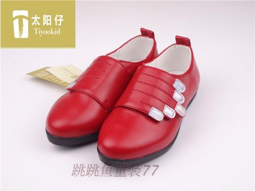 Chaussures enfants en cuir ronde paillette pour printemps - semelle caoutchouc carbone Ref 1014961