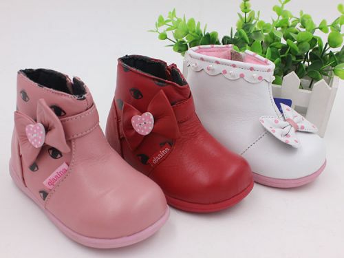 Chaussures enfants en peau de mouton ronde pour hiver - semelle caoutchouc Ref 1015042