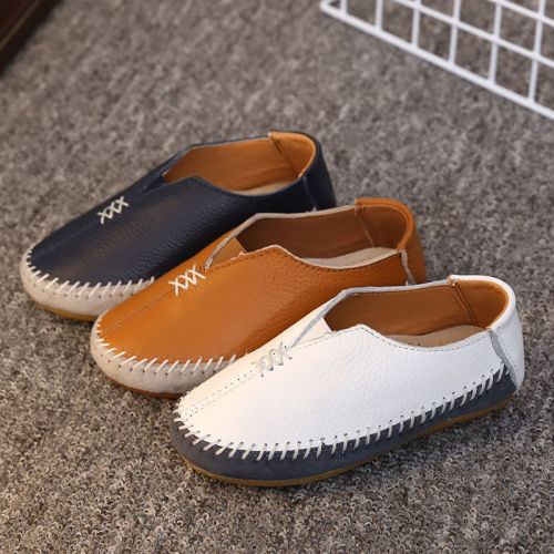 Chaussures enfants en cuir ronde pour printemps - semelle caoutchouc Ref 1015062