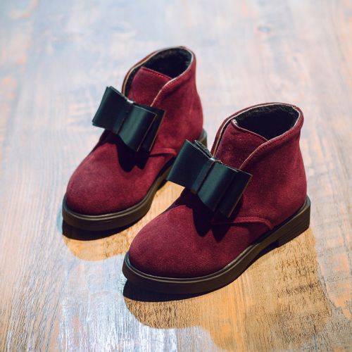 Chaussures enfants en PU ronde coutures cuir pour hiver - semelle caoutchouc Ref 1015313