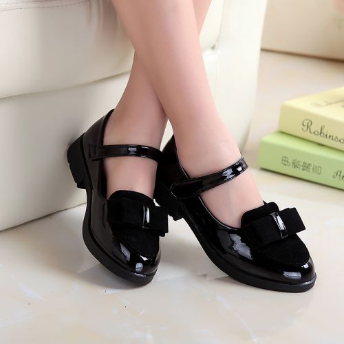 Chaussures enfants en similicuir ronde coutures cuir pour printemps - semelle caoutchouc Ref 1015370