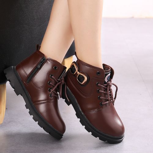 Chaussures enfants en cuir de vache fendu ronde pour hiver - semelle EVA Ref 1015492