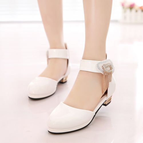 Chaussures enfants en PU ronde avec perles pour printemps - semelle caoutchouc Ref 1015500