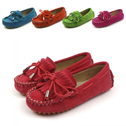 Chaussures enfants en cuir ronde houppe pour Toute saison - Ref 1015572