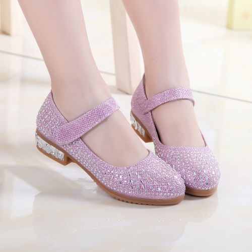 Chaussures enfants en PU ronde avec perles pour printemps - semelle caoutchouc Ref 1015604