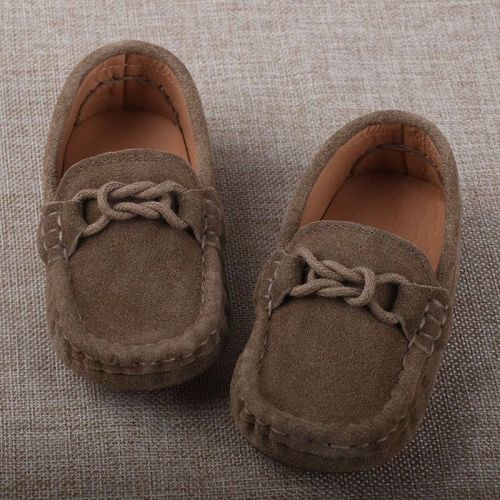 Chaussures enfants en de vache, Nubuck, ronde pour printemps - semelle caoutchouc antidérapant Ref 1