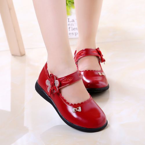 Chaussures enfants en cuir synthétique ronde avec perles pour Toute saison - semelle caoutchouc Ref 1015637