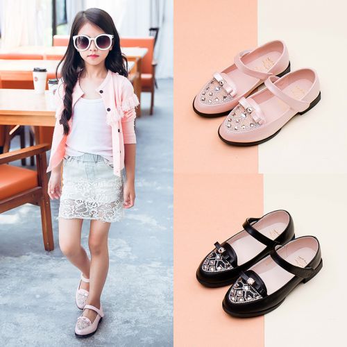 Chaussures enfants en PU BENBOY ronde avec perles pour printemps - semelle caoutchouc Ref 1015665
