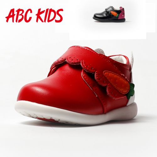 Chaussures enfants en cuir de vache fendu ABCKIDS ronde brodé pour printemps - semelle fond composite Ref 1015751