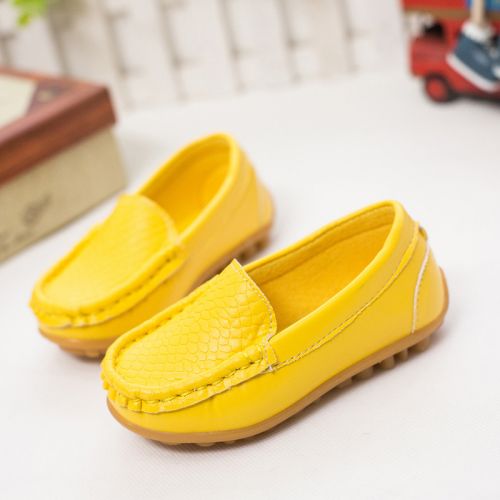 Chaussures enfants en Cuir spatial tête plate pour printemps - Ref 1015890