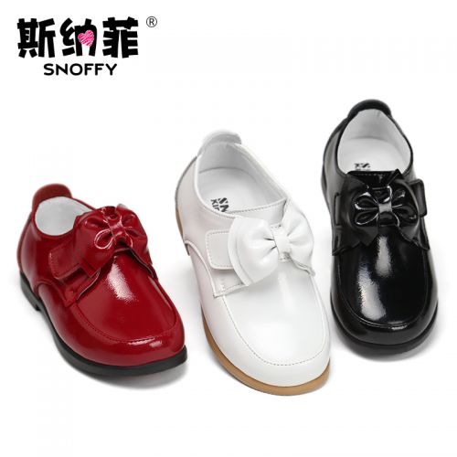 Chaussures enfants en cuir de vache fendu SNOFFY ronde pour printemps - semelle TPR Ref 1015908