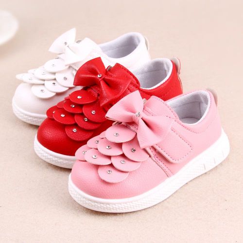 Chaussures enfants en PU ronde coutures cuir pour printemps - semelle caoutchouc antidérapant Ref 1018129