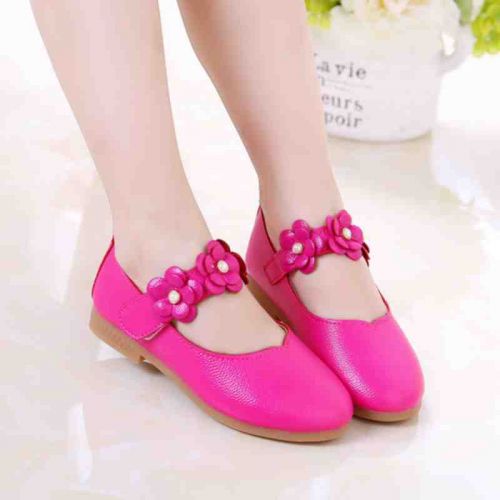 Chaussures enfants en PU ronde coutures cuir pour printemps - Ref 1018172