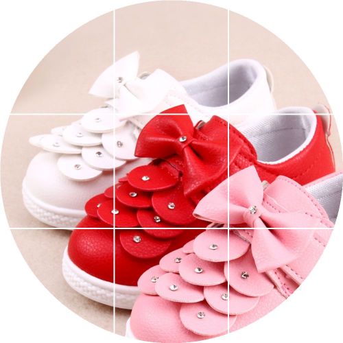 Chaussures enfants en PU ronde coutures cuir pour printemps - semelle caoutchouc antidérapant Ref 1018493