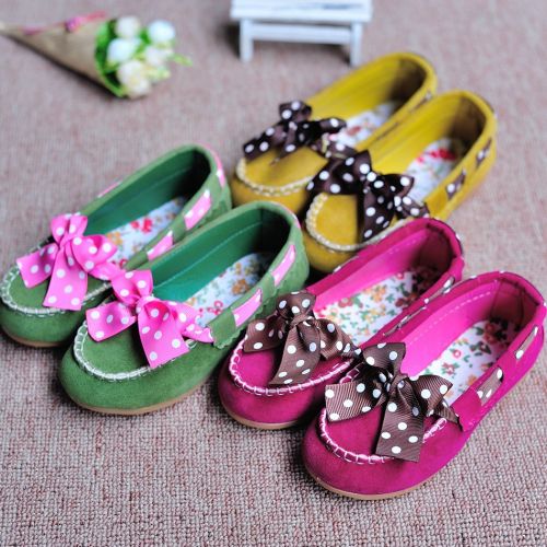 Chaussures enfants en similicuir ronde brodé pour printemps - semelle caoutchouc Ref 1018630