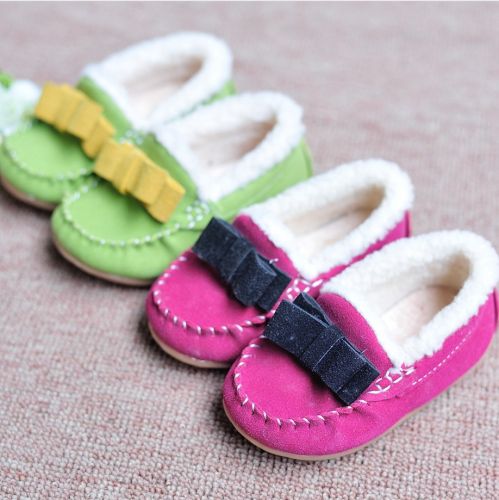 Chaussures enfants en de vache, Nubuck, ronde pour hiver - Ref 1018715