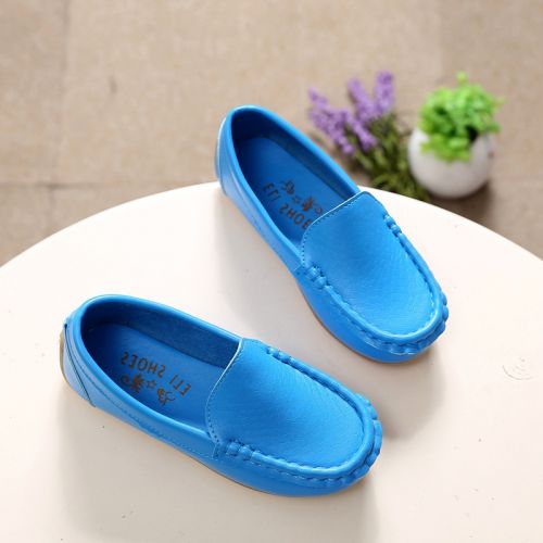 Chaussures enfants en PU ronde coutures cuir pour printemps - Ref 1019370
