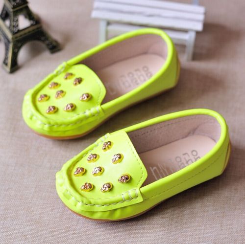 Chaussures enfants en similicuir ronde métal pour printemps - semelle caoutchouc Ref 1019566