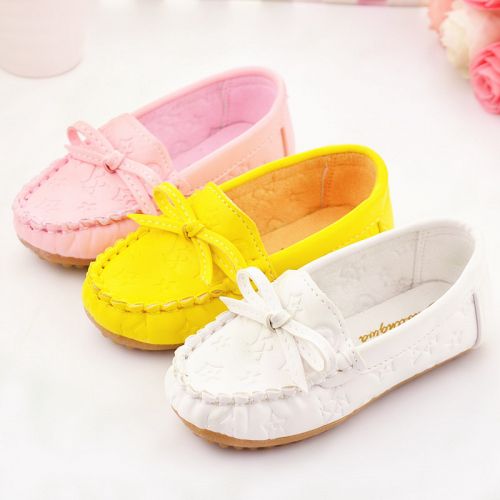 Chaussures enfants en PU ronde brodé pour printemps - semelle caoutchouc Ref 1019791