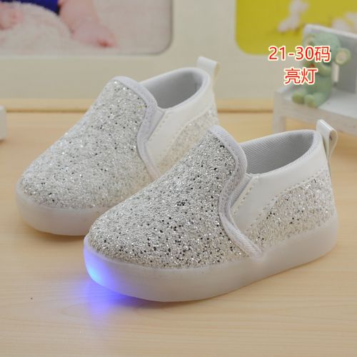 Chaussures enfants en PU ronde paillette pour printemps - semelle caoutchouc Ref 1019949