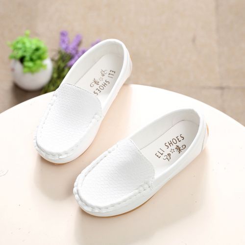 Chaussures enfants en PU ronde coutures cuir pour printemps - Ref 1020014