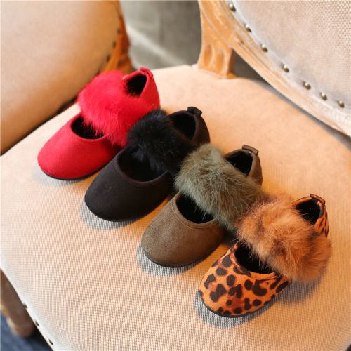Chaussures enfants en ronde coutures cuir pour hiver - semelle caoutchouc antidérapant Ref 1020284
