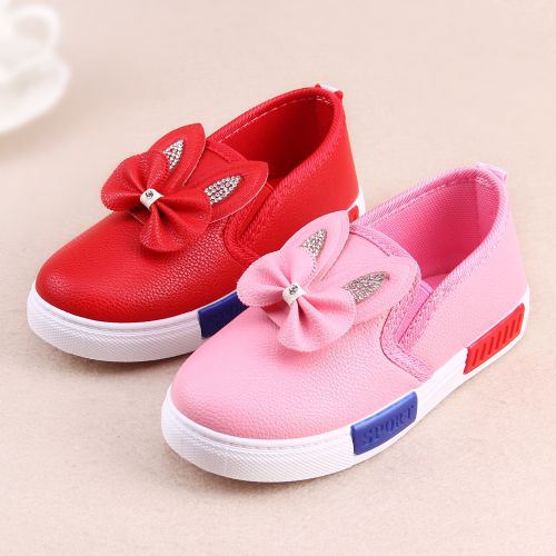Chaussures enfants en cuir synthétique ronde coutures pour printemps - semelle caoutchouc antidérapant Ref 1020292