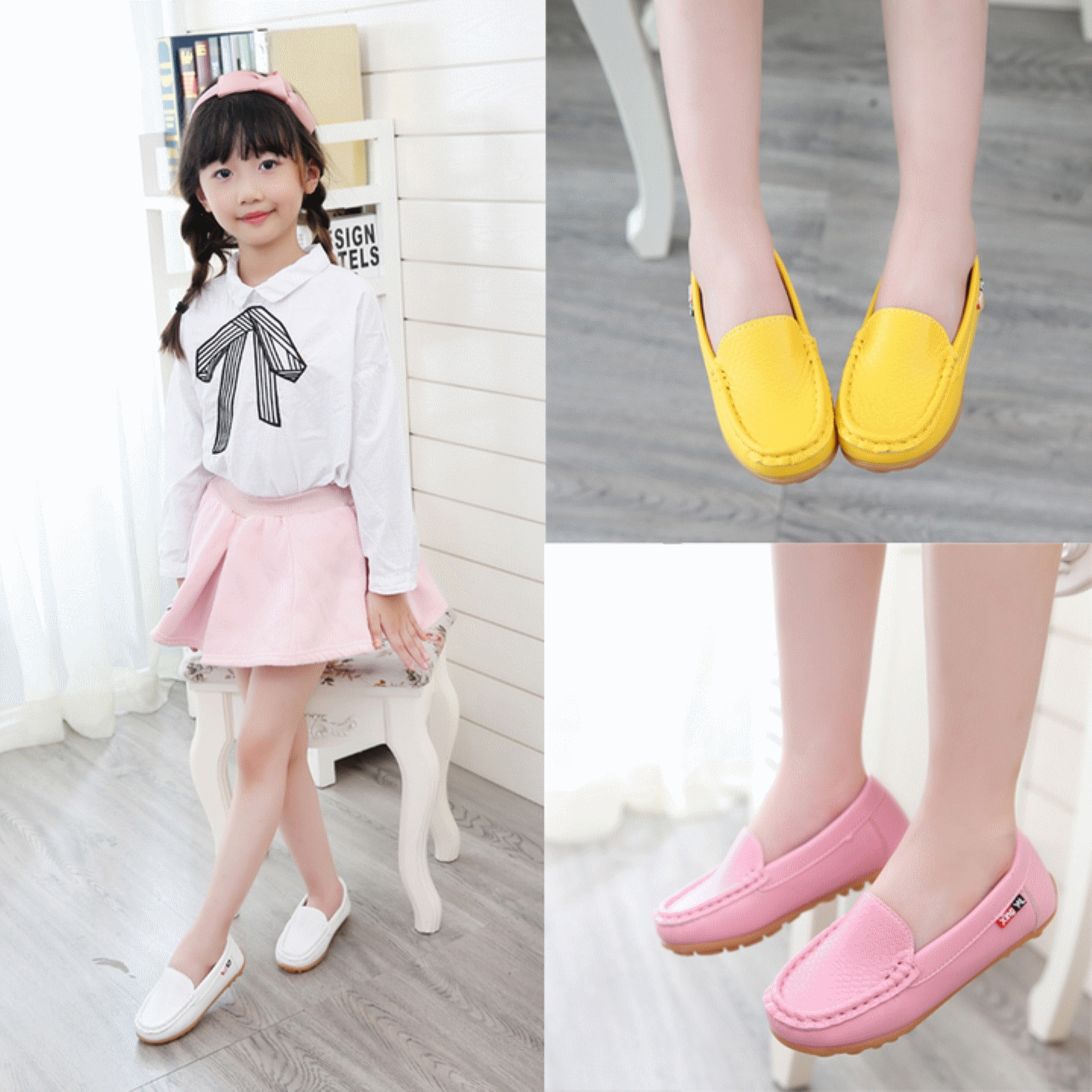 Chaussures enfants en PU ronde pour printemps - Ref 1020378