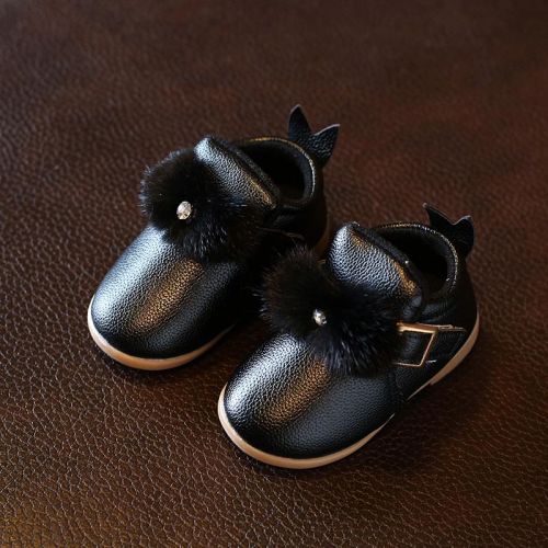 Chaussures enfants en PU ronde avec perles pour printemps - semelle caoutchouc Ref 1020396