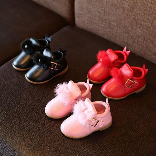 Chaussures enfants en PU ronde avec perles pour printemps - semelle caoutchouc Ref 1020397
