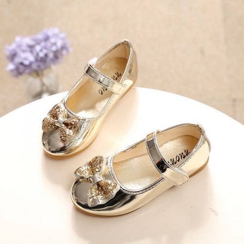 Chaussures enfants en PU tête carrée coutures cuir pour printemps - Ref 1020530